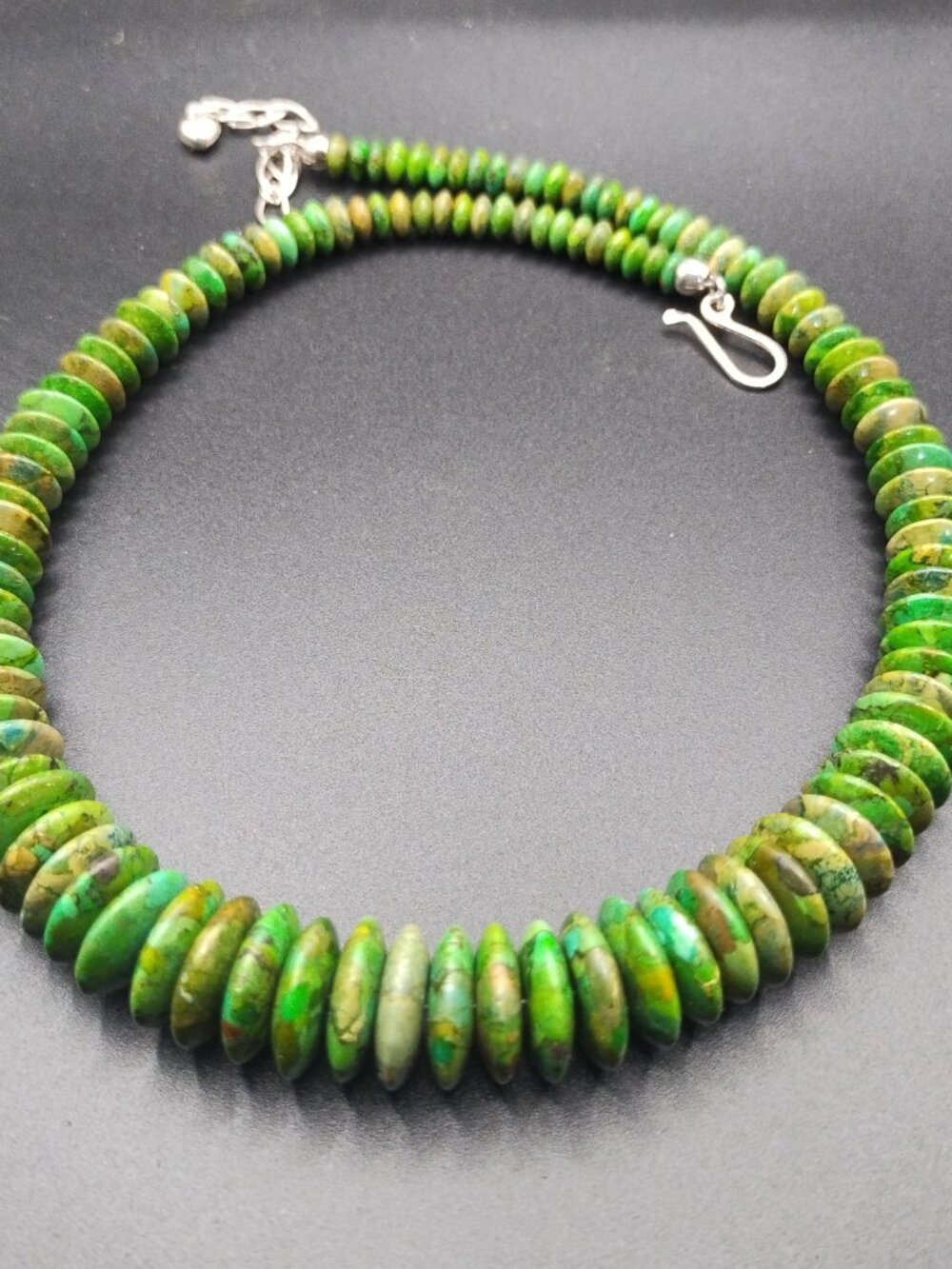 Jay King DTR Mojave green turquoise disc necklace 925 Sterling Silver - Picture 8 of 8